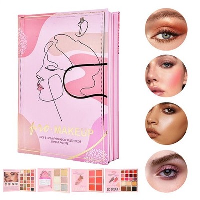 Makeup Palette 78-Colors Foldable Book-Style Eyeshadow Blush Lipstick For Beauty