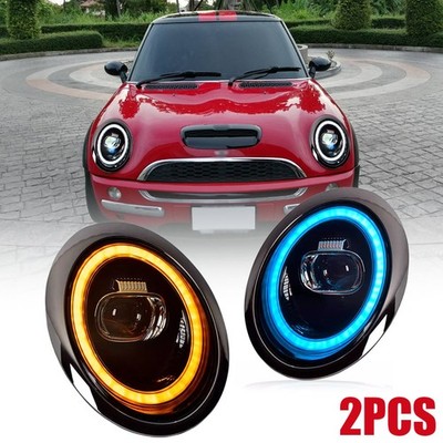 LED Headlights w/ Startup Animated DRL For 2001-2007 BMW Mini Cooper R50 R52 R53