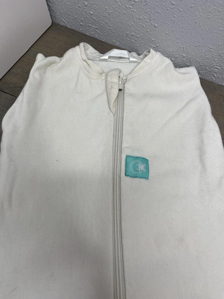 Ergo Bolsa 3-12 meses Bebé Saco de Dormir Envoltura Cocoon Crema/Blanco Algodón Orgánico Foto 2 de 2