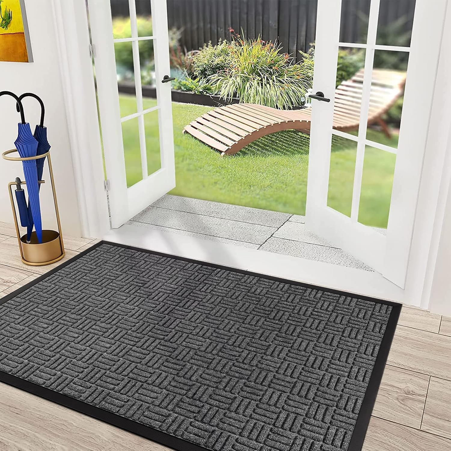 Front Door Mat, Heavy Duty Durable Welcome Mat for Outdoor Indoor, Dirt Trapper