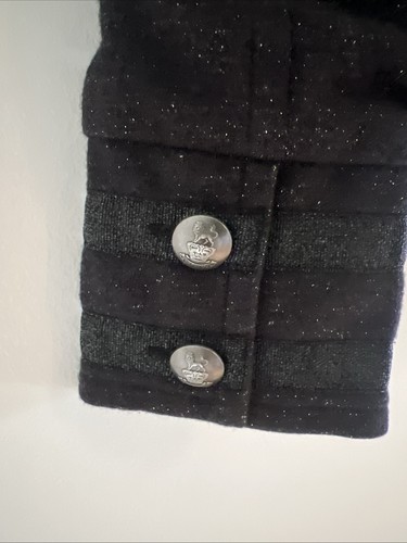 Juicy Couture Military Style Zip Top Blazer Jacket Medium Gray Sparkle - Picture 9 of 9