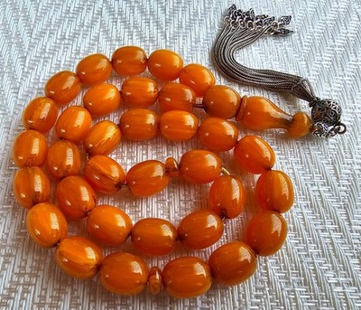 Amber Bakelite Prayer Worry Beads Baga Subha Tasbih Tasbeeh
