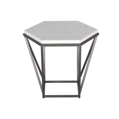 Corvus White Marble Top Hexagon