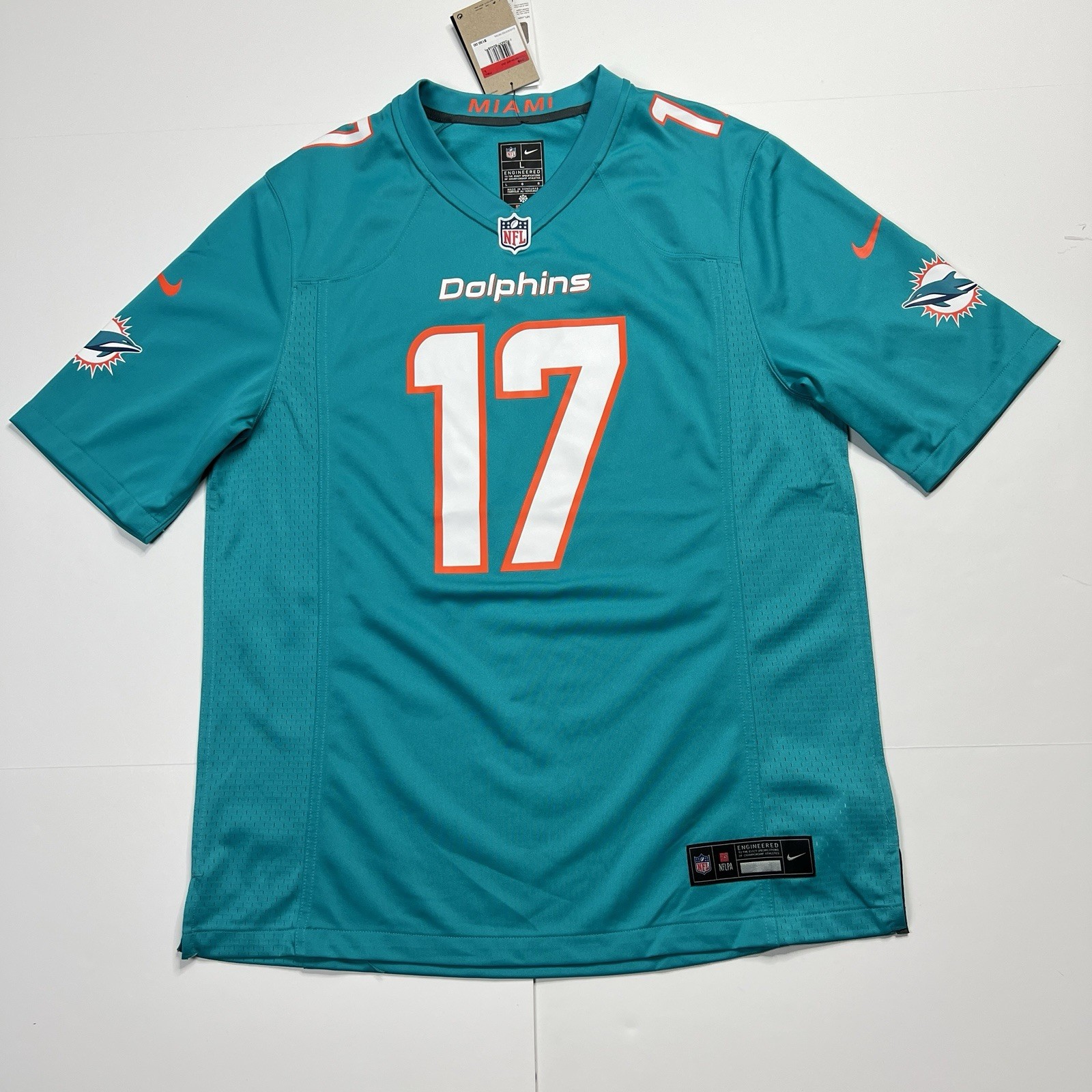 Miami Dolphins NFL Jaylen Waddle #17 Nike Jersey Aqua Mens Size Large NWT
