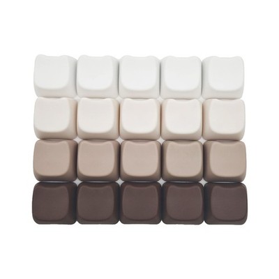 20 PCS Cute Cat Head Shaped Brown Mixed Colors PBT Blank Keycaps For MX Switch