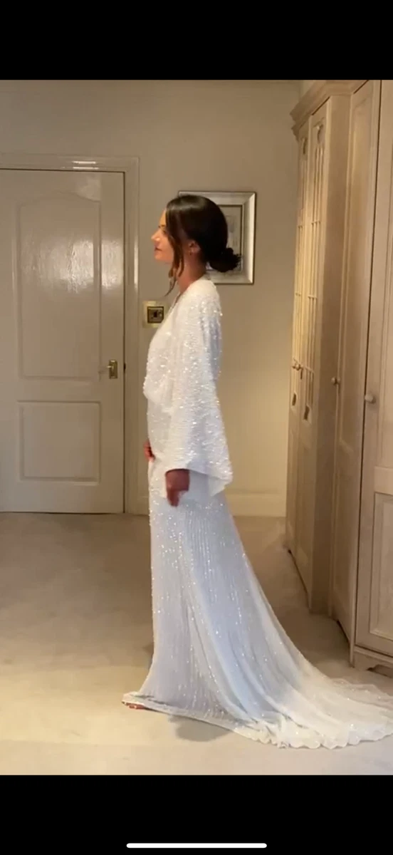 long sequin dress A Line Long Sleeve Sequin Formal Dress