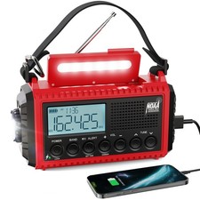 Emergency Radio, 5000mAh/18500mWh Weather Radio, Solar Hand Crank Emergency R...