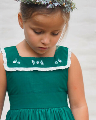 Girls WDW Well Dressed Wolf Green Square Neck dress Size 8 NWT | eBay