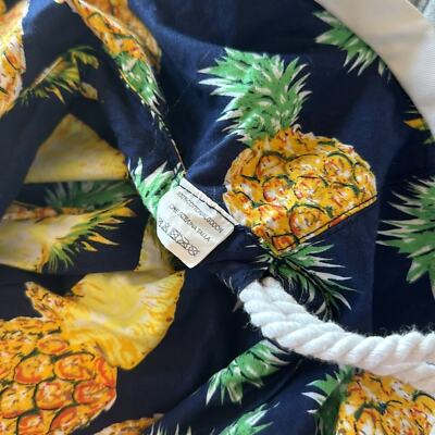 PANAMA JACK Sun Hat Bucket REVERSIBLE Pineapple Print WHITE Drawstring Cotton PANAMA JACK Sun Hat Bucket REVERSIBLE Pineapple Print WHITE  main image 3