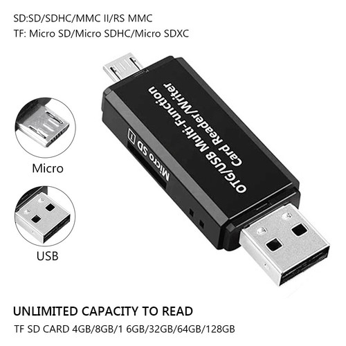 Memory Card Reader SD Card For Android Phone Tablet PC Micro USB OTG To USB 99C - Picture 4 of 11