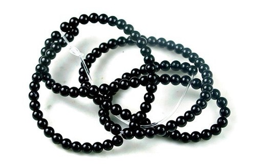 "Cuentas redondas de ágata de ónix negro de 4 mm 15" - Imagen 3 de 3