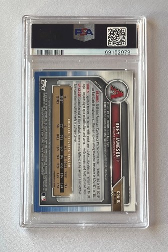 2019 Bowman Draft Pick Chrome Refractor /499 Drey Jameson Rookie Auto RC PSA 10 - Picture 2 of 2