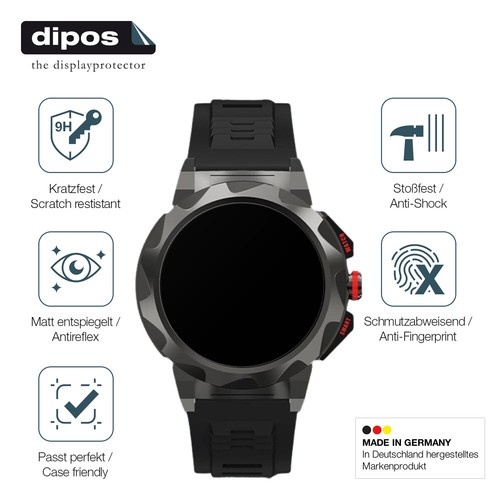 2x Schutzfolie für Loyewaier 2 Zoll Smartwatch matt - Anti-Shock 9H Folie dipos - Zdjęcie 7 z 7