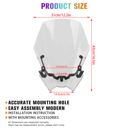 Windscreen Windshield Deflector Protector For Honda CB500 Hornet CB500F ABS 24+ - Foto 4 di 10