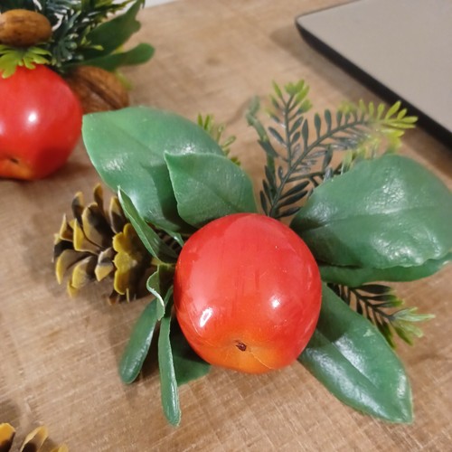 Marco Vintage Lot Weihnachten Obst Äpfel Nüsse Blätter Kunststoff Basteln Picks - Bild 5 von 10