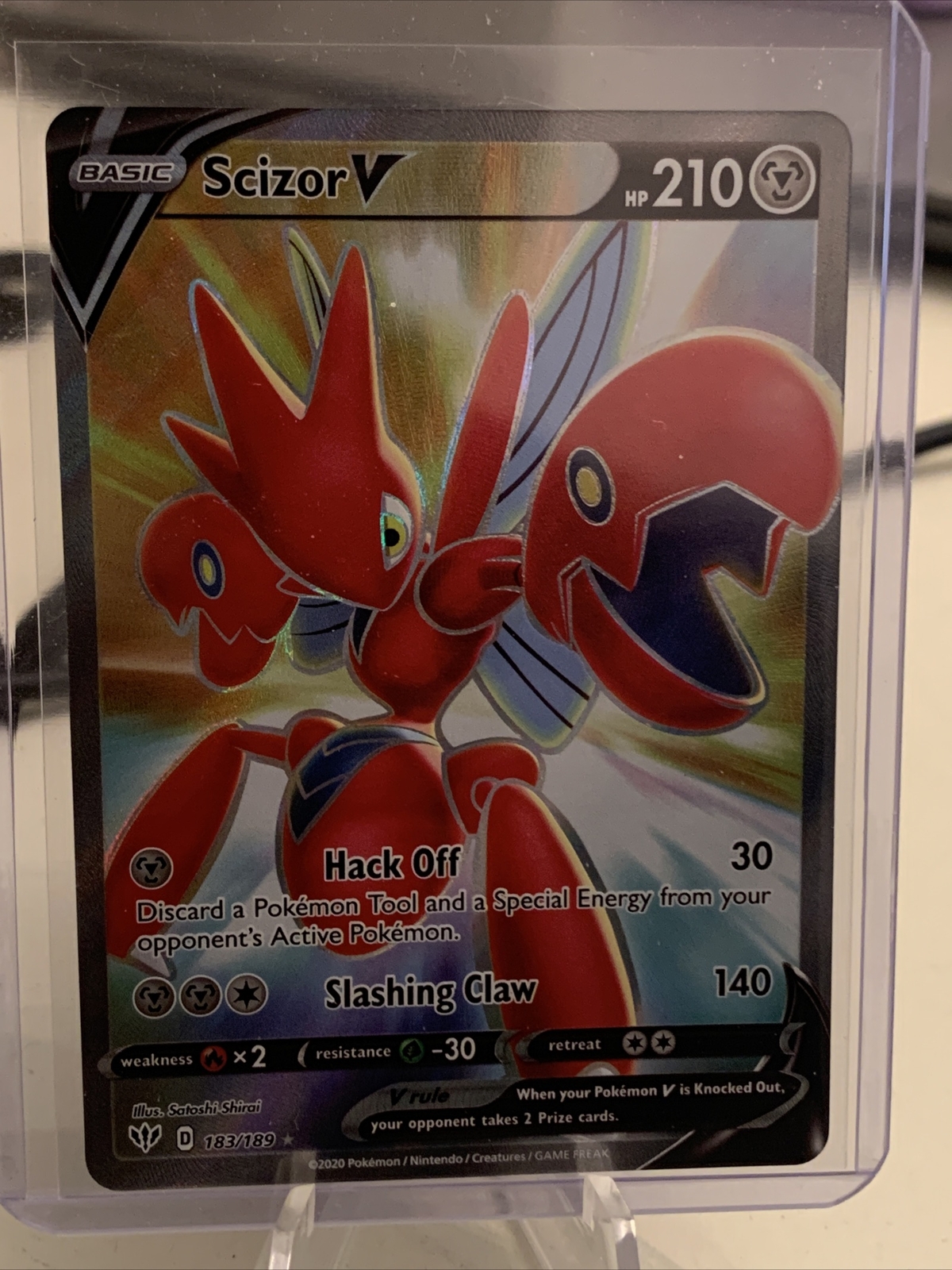 Scizor V Full Art Ultra Rare Foil 183/189 Pokemon Darkness Ablaze NM eBay