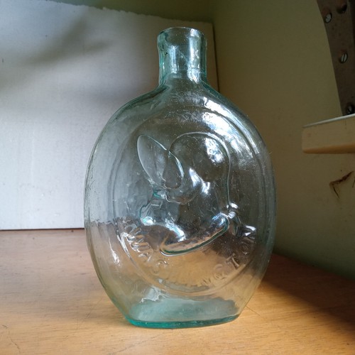 OPEN PONTIL 1850s G.Z.TAYLOR WASHINGTON BOLD EMB PINT HISTORICAL FLASK NICE - Picture 12 of 12
