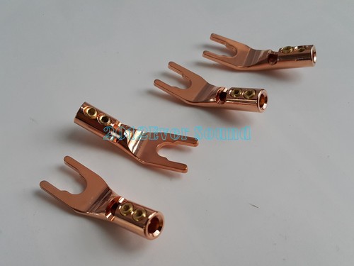 4x Hifi Puro Rojo Espada de Cobre Enchufe Altavoz Cable Conector Y AMP - Imagen 3 de 4