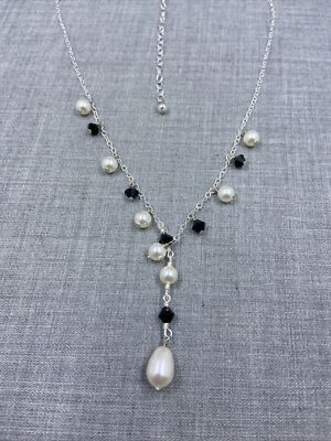 Signatur Sterling Silber .925 Kristallisiert Swarovski Tropfen Halskette mit Box