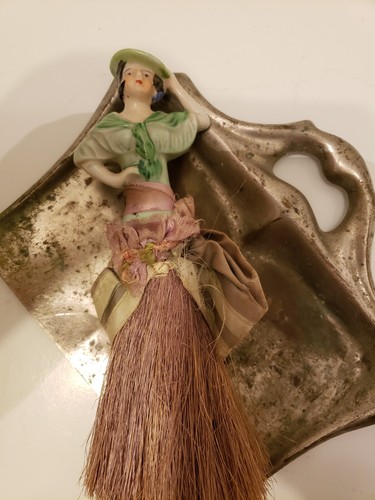 Media muñeca vintage Art Deco para niña cepillo miga tocador whisk porcelana - Imagen 18 de 18