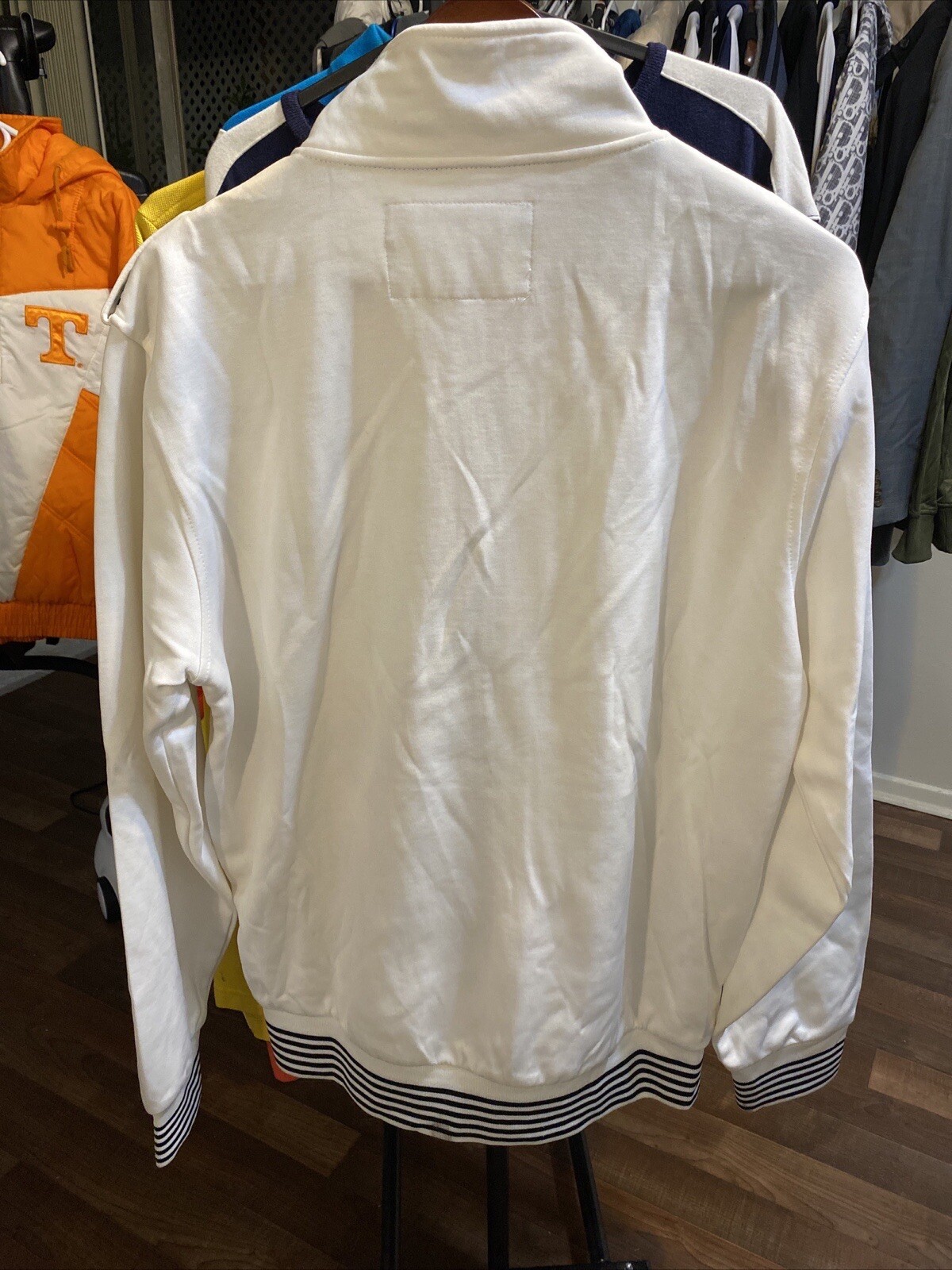 Mark Ecko Track Jacket White Zip Front Pocket Bla… - image 10