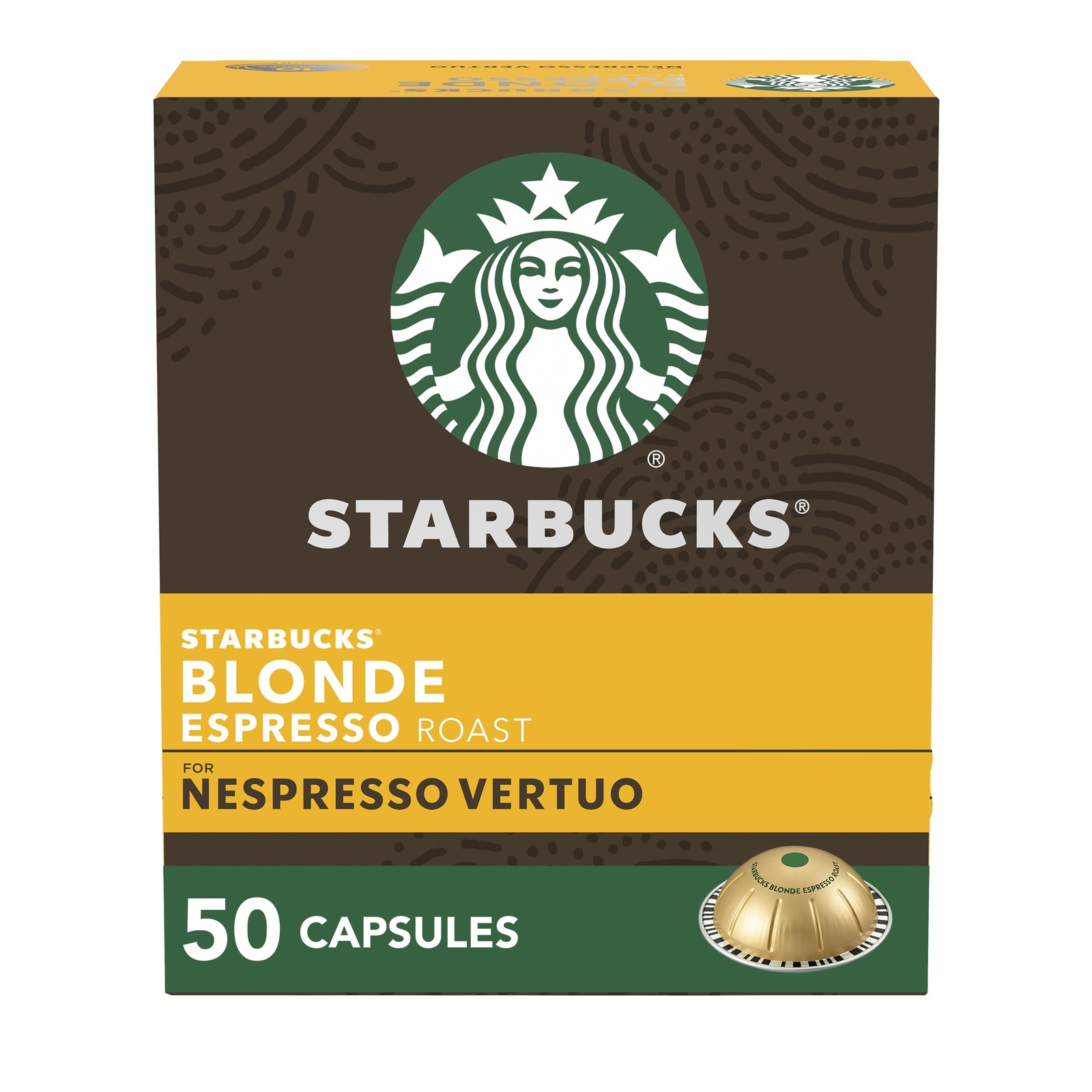 Starbucks Blonde Roast Vertuo Espresso Pods 50-Count 1.35 oz