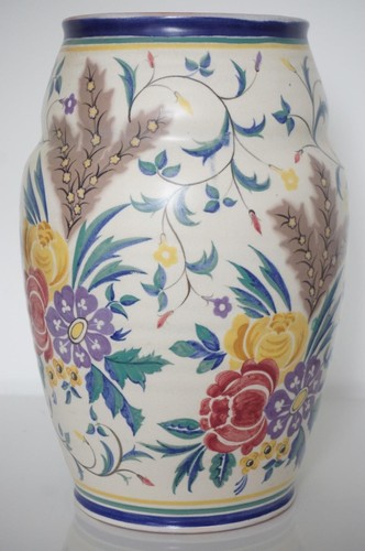 Poole Pottery Red Earthenware Art Deco Pattern ZW Vase - Ruth Pavely - c.1926-30 - Picture 5 of 15
