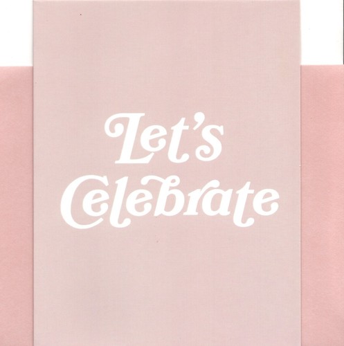 Let's Celebrate Blush Pink Blank Inside Note Cards Notecards - Set of 5 - Picture 1 of 2