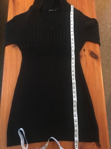 Brave Soul.14.Ladies Black 1/4 cable knit hooded A-Line Long sleeved Jumper. - Picture 8 of 16