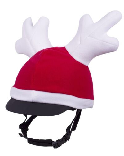 QHP Weihnachts-Mütze für den Reithelm, Ihr Weihnachts-Outfit mit Rentier-Geweih - Bild 1 von 1