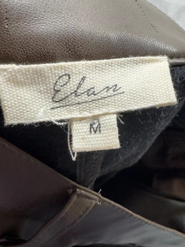 Faux Leather Brown Skinny Ankle Pants by Elan Sz Medium - Picture 3 of 11