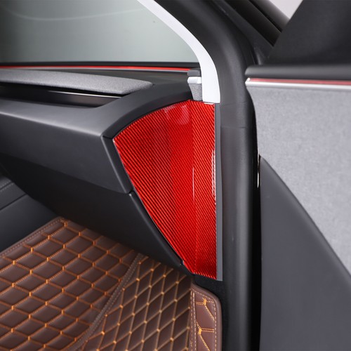 Borde de cubierta de cojín anticolisión para puerta de fibra de carbono roja para Tesla Model 3 23-24 - Imagen 4 de 18