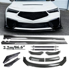 Carbon Fiber Front Bumper Lip Spoiler & Side Skirt For Acura Integra Body Kits