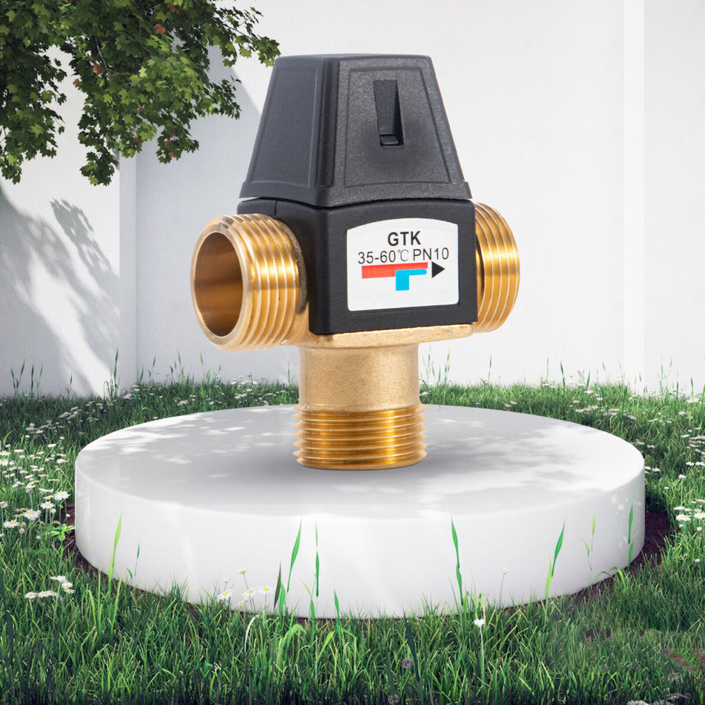 3 Wege Thermostatisch Mischventil Heiß Kaltwasser Mischer Verbrühschutz