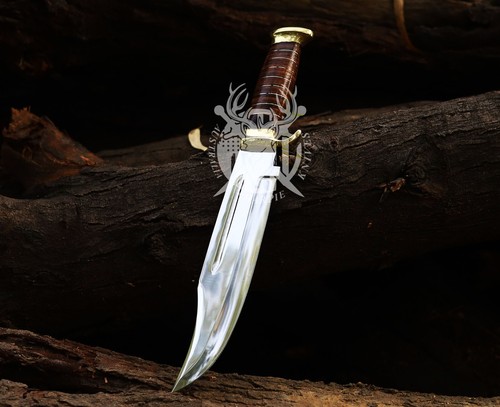 Large Hunting Knife Bowie Sharp Handmade Fixed Blade Camping Outdoor Survival 46 - Picture 2 of 7