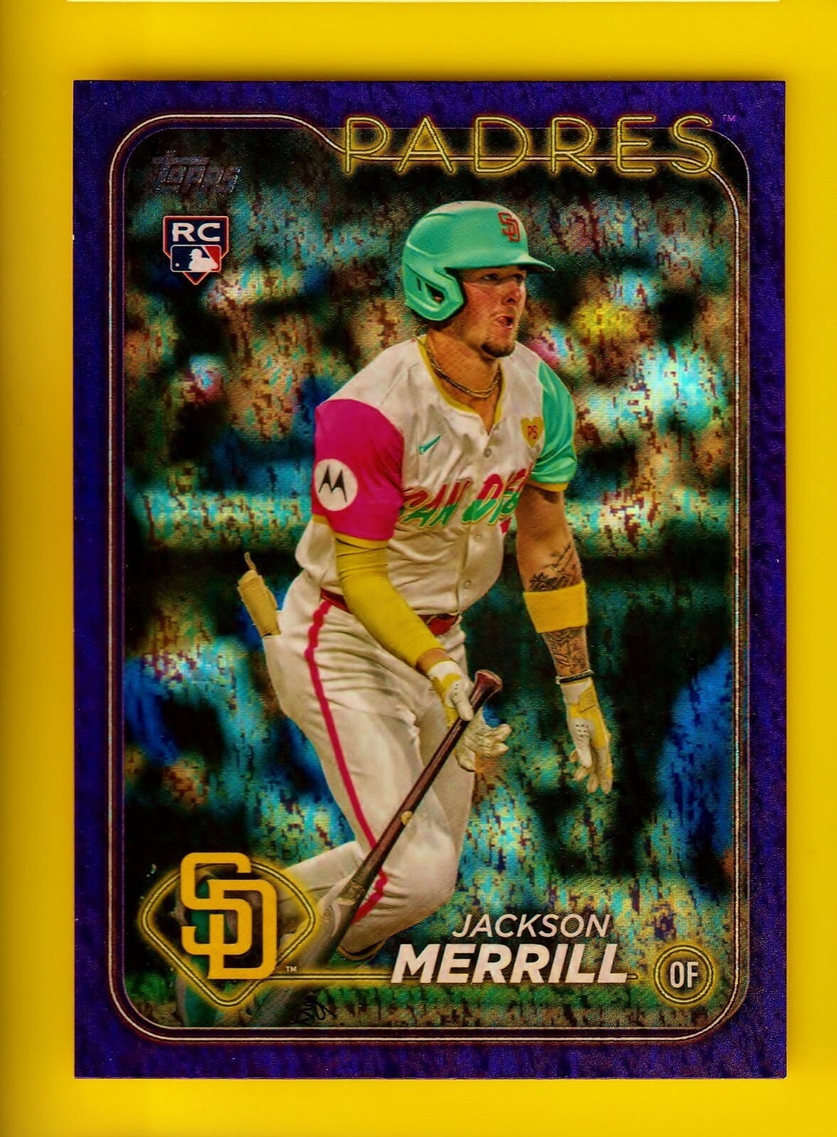 2024 Topps Update US210 Jackson Merrill RC Purple Foilboard 527/799