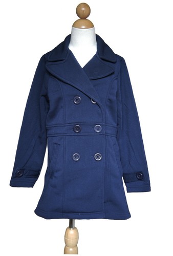 Girls Fall Winter Pea Coat, , Navy Blue, Size: Large ( 10 years ) - Picture 2 of 2