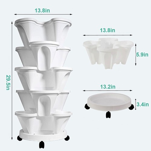 5 Tier Vertical Garden Stackable Planter – Herbs, Strawberries, Petunias, Pansy - Picture 58 of 130