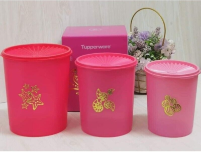 Tupperware Seashells Deco Canister Set with Gift Box (Xmas gift