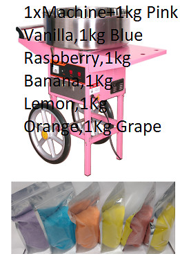 Cotton Candy Maker Machine/Cover With Cart, stainless steel candy floss bowl-new