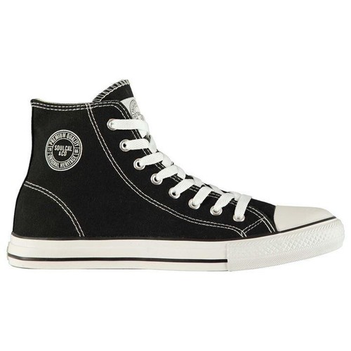 SOULCAL HI TOP BLACK WHITE RETRO BASEBALL BOOTS TRAINERS UK 6.5 7.5 8.5 9.5 10.5 - Picture 6 of 16