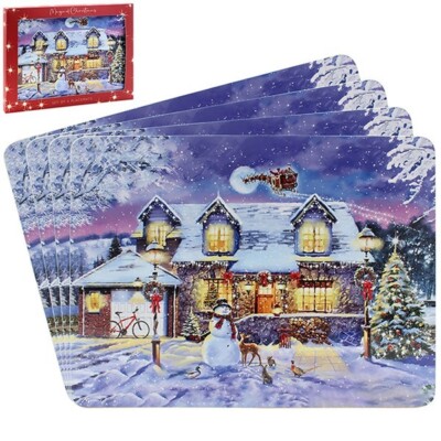 Weihnachten Tischsets 4er Set Festlicher Weihnachtszauber Esstischmatten