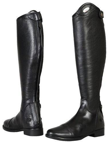 Boots équitation lacets cuir synthétique- 500 noires CAPERLAN