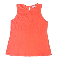 FRESH PRODUCE 2X Sunset Orange Cotton Chloe $45 Key Hole Tank Top NWT New 2X