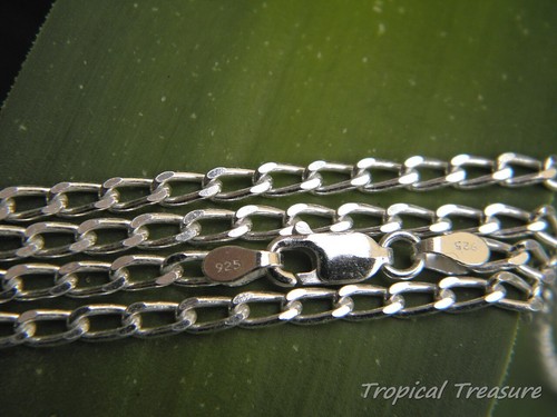 LONG CURB Chain - 100% SOLID 925 Sterling Silver (options) - Picture 28 of 29