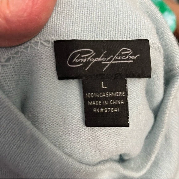 Suéter Christopher Fischer Diseñador Simulado Cuello Alto Cachemira Súper Suave Grande Foto 4 de 4