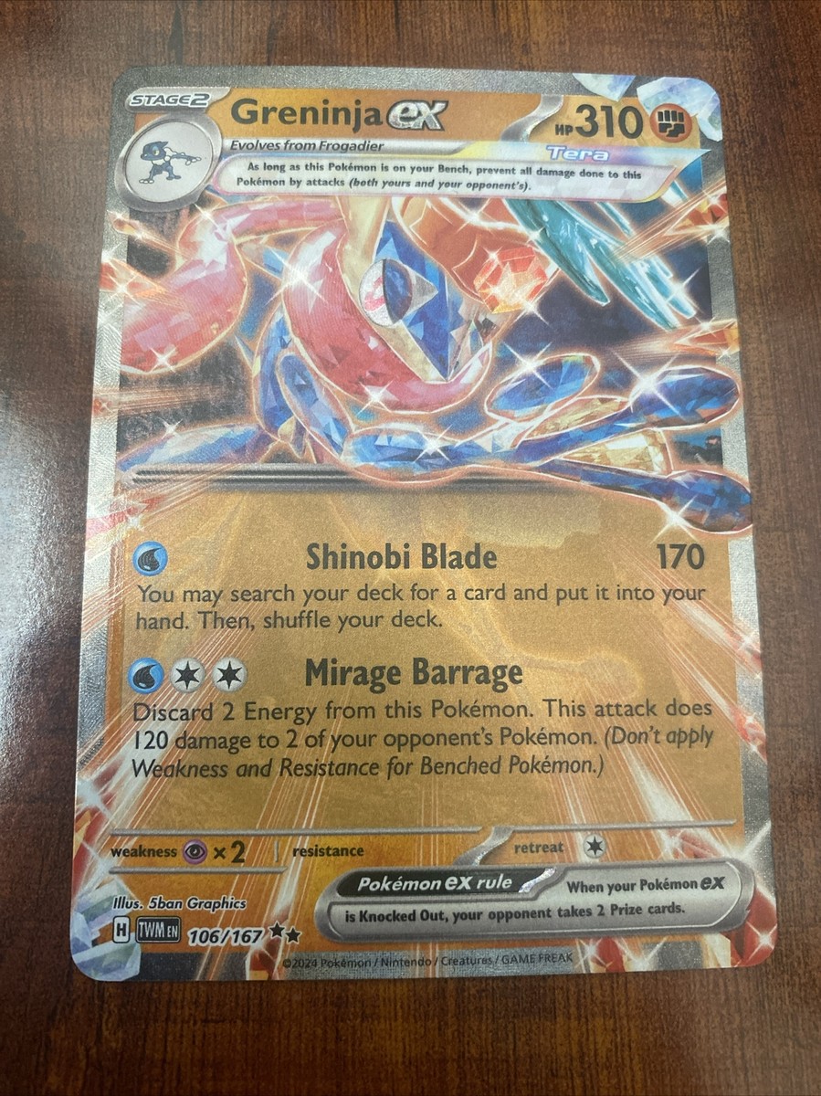 Pokemon Twilight Masquerade Greninja EX 106/167 Ultra Rare Holo NM/M