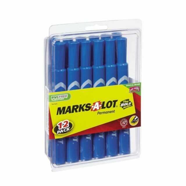 Marks-A-Lot Permanent Marker Large Chisel Tip Black 2 per Pack Marks-A-Lot Permanent Marker Large Chisel Tip Black 2 per Pack
