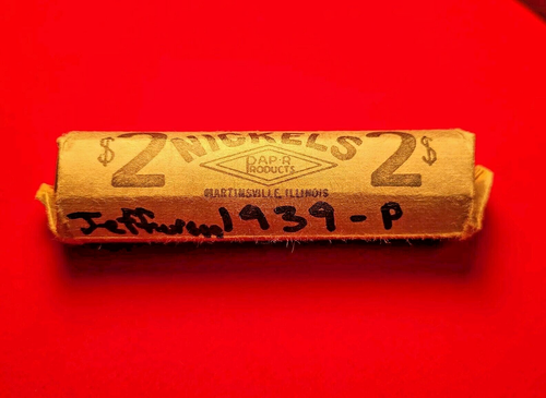 1939P Jefferson Nickels, 40 5C U.S. Coins Solid Date Average Circulated Roll Lot - Picture 3 of 4