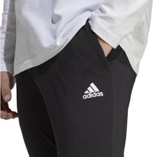 ADIDAS MULTI SPORT PERFORMANCE BLACK JERSEY LOGO TAPERED LEG TRACK JOGGER PANTS